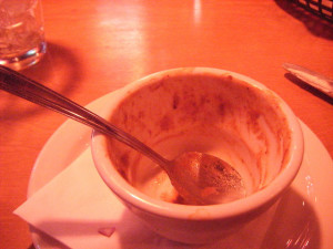 Empty chili bowl