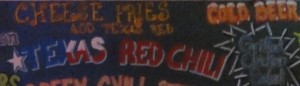 Texas red chili sign